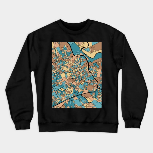 Kitchener Map Pattern in Mid Century Pastel Crewneck Sweatshirt by PatternMaps